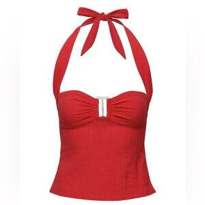 Princess Polly Isabetta Halter Top Red